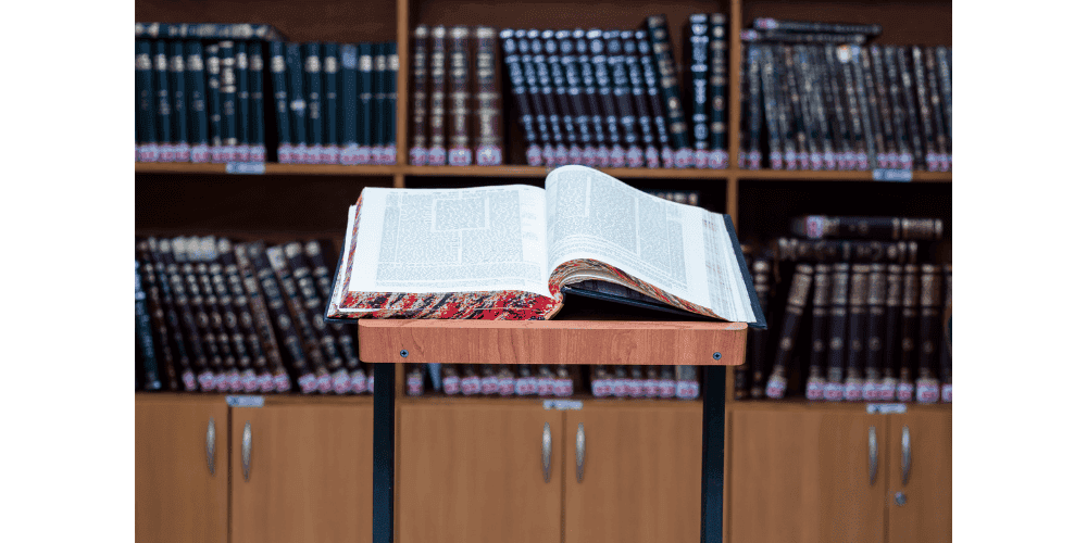 open book in a library