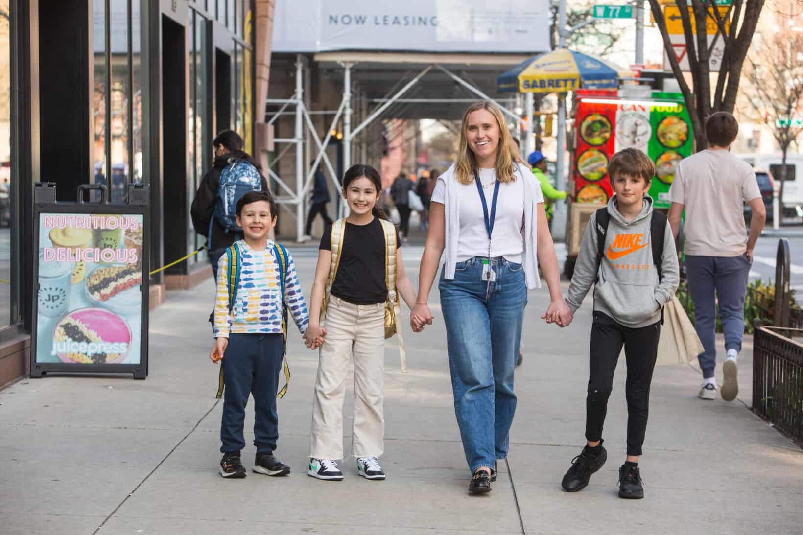 Walking to the JCC for after school Clubhouse.